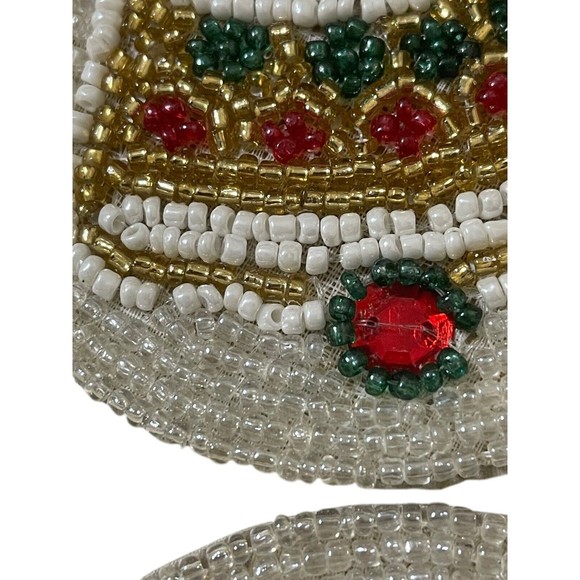 NWOT 6 Light & Pro  GLASS BEADED CHRISTMAS Bell COASTERS MADE IN INDIA See Pics - Picture 4 of 4